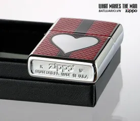 Bật Lửa Zippo 28466 - Bật Lửa Crôm Hình Trái Tim Bóng Crôm Sang Trọng, Quà Tặng Cho Fan Zippo