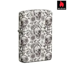 Bật Lửa Zippo Skeleton Phát Sáng Trong Bóng Tối - Thiết Kế Đầu Lâu 540 Màu Chính Hãng, Kháng Gió, Hộp Quà Tặng