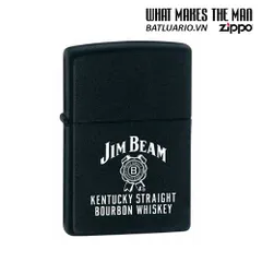 Bật Lửa Zippo Jim Beam Kentucky Straight Black Matte - Mẫu 28072 Chính Hãng, Quà Tặng Thời Thượng Cho Đam Mê Hút Thuốc