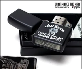 Bật Lửa Zippo Jim Beam Kentucky Straight Black Matte - Mẫu 28072 Chính Hãng, Quà Tặng Thời Thượng Cho Đam Mê Hút Thuốc