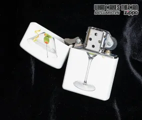 Bật Lửa Zippo 28271 BS Martini White Matte - Bật Lửa Đẹp Chất Liệu Cao Cấp, Quà Tặng Sang Trọng cho Người Yêu Thích Zippo