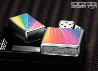 Bật Lửa Zippo 24884 - Rainbow Satin Crôm, Bật Lửa Chất Lượng Cao, Quà Tặng Dành Cho Fan Zippo