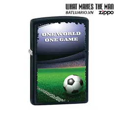 Bật Lửa Zippo 28301 - Football in Stadium Black Matte, Quà Tặng Thể Thao Cho Người Hâm Mộ Bóng Đá