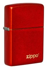 Bật Lửa Zippo Classic Metallic Red – Logo Zippo Cổ Điển, Chất Liệu Kim Loại Đẹp, Kháng Gió, Hàng Nhập Khẩu Mỹ