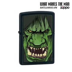 Bật Lửa Zippo Black Matte Angry Hulk - Phiên Bản Đặc Biệt Marvel, Quà Tặng Cho Fan Siêu Anh Hùng
