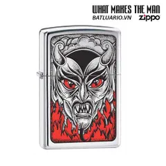 Bật Lửa Zippo 28275 - Fire Down Below Devil Bằng Chrome Mờ Sang Trọng - Quà Tặng Độc Đáo cho Người Yêu Zippo