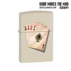 Bật Lửa Zippo Four of a Kind - Bật Lửa Cream Matte 24795 Chính Hãng, Quà Tặng Phong Cách, Độc Đáo Cho Người Yêu Zippo