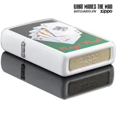 Bật Lửa Zippo Royal Flush 28038 - Bật Lửa Matte Trắng Huyền Thoại cho Người Sưu Tầm