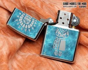 Bật Lửa Zippo 28049 - Bật Lửa Crôm Đánh Bóng Indian Chính Hãng, Quà Tặng Độc Đáo Cho Người Sưu Tập