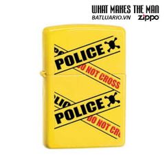 Bật Lửa Zippo 28060 - Hình Cảnh Báo An Toàn Màu Vàng, Quà Tặng Thích Hợp Cho Người Yêu Thích Sưu Tập