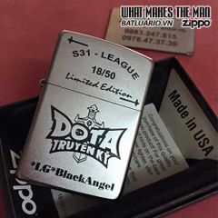 Zippo Khắc Dota Truyền Kỳ - Bật Lửa Dota 2 Huyền Thoại, Quà Tặng Fan Game Thú Vị
