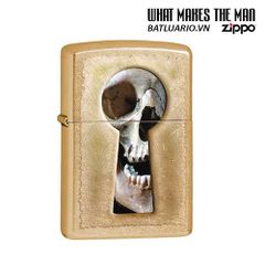 Bật Lửa Zippo 28540 Keyhole Skull Gold Dust - Bật Lửa Họa Tiết Đầu Bọ Cạp Sang Trọng, Quà Tặng Thú Vị Cho Người Sưu Tầm