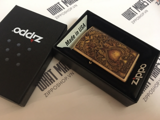 ZIPPO 204B Golden Spade - Bật Lửa Kim Loại Chất Lượng Cao, Phong Cách Thời Trang Cho Người Yêu Thích Đồ Sưu Tầm
