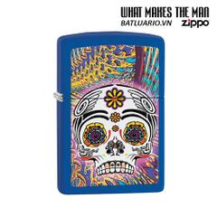 Bật Lửa Zippo Day Of The Dead Royal Blue Matte - Bật Lửa Chất Liệu Bền, Thiết Kế Độc Đáo Cho Fan Của Ngày Cái Chết