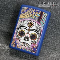 Bật Lửa Zippo Day Of The Dead Royal Blue Matte - Bật Lửa Chất Liệu Bền, Thiết Kế Độc Đáo Cho Fan Của Ngày Cái Chết