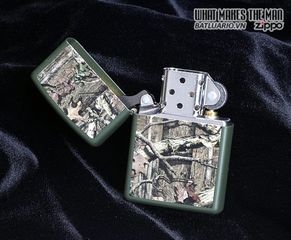 Bật Lửa Zippo 28331 Mossy Oak Green Matte - Bật Lửa Chống Gió Thiên Nhiên Phong Cách Hoang Dã, Quà Tặng Thú Vị