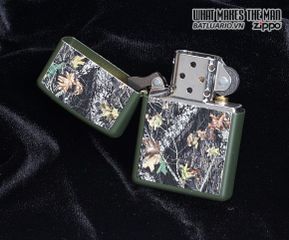 Bật Lửa Zippo 28332 Mossy Oak Green Matte - Bật Lửa Chống Gió Chính Hãng Thời Trang Cho Người Săn Và Cắm Trại