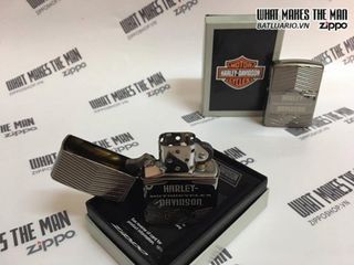Zippo 29165 - Bật Lửa Chính Hãng Zippo HD Xe Máy Armor Black Ice - Quà Tặng Độc Đáo Cho Người yêu Xe Máy