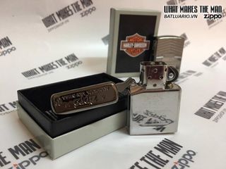 Zippo 29165 - Bật Lửa Chính Hãng Zippo HD Xe Máy Armor Black Ice - Quà Tặng Độc Đáo Cho Người yêu Xe Máy