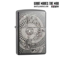 Zippo 29421 - Bật Lửa Zippo Đen Băng Hoa Văn Châu Á - Quà Tặng Độc Đáo Cho Người Yêu Thích Nghệ Thuật