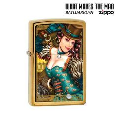 Bật Lửa Zippo 28321 - Họa Tiết Máy Móc Công Nghiệp Bằng Chrome Chải - Quà Tặng Độc Đáo Cho Người Yêu Thích Nghệ Thuật