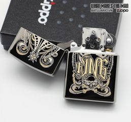 Zippo 28798 - Bật Lửa Khắc Vương Miện Laser Đen Ice - Quà Tặng Phong Cách Thời Trang cho Người Từ 18 Tuổi Trở Lên