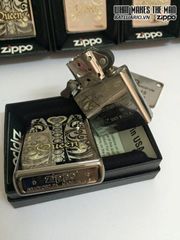 Zippo Khắc Laser Queen Black Ice - Khui Rượu Sang Trọng, Quà Tặng Dành Cho Người Hâm Mộ Nữ Hoàng