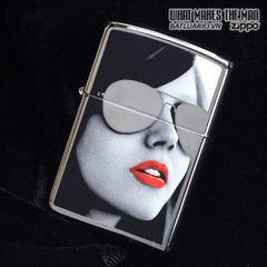 Bật Lửa Zippo 28274 - Bật Lửa High Polished Chrome Chuyên Dụng Với Hình Ảnh Kính Mát Thời Trang