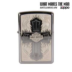 Zippo 28982 - Bật Lửa Polished Chrome Harley Davidson Kiểu Dáng Độc Đáo, Quà Tặng Thích Hợp Cho Người Hâm Mộ Xe Máy