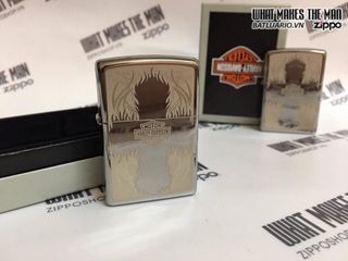 Zippo 28982 - Bật Lửa Polished Chrome Harley Davidson Kiểu Dáng Độc Đáo, Quà Tặng Thích Hợp Cho Người Hâm Mộ Xe Máy