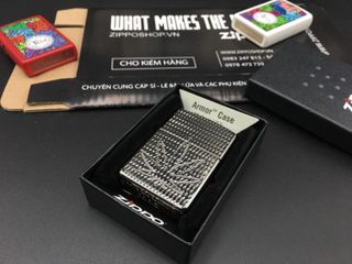 Zippo Armor 29612 - Bật Lửa Khắc Hình Lá Cần Sa Đen Băng - Quà Tặng Dành Cho Người Yêu Thích Cần Sa