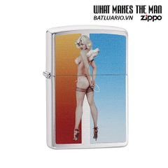 Bật Lửa Zippo 29475 - Thiết Kế Brushed Chrome của Olivia De Berardinis - Quà Tặng Thời Trang Độc Đáo