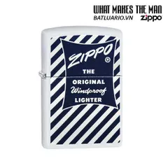 Zippo 29413 - Bật Lửa Zippo Trắng Matte Xanh Dương 1958-59 - Quà Tặng Cho Người Yêu Thích Sưu Tầm