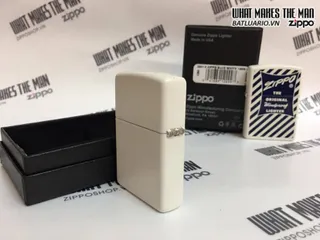 Zippo 29413 - Bật Lửa Zippo Trắng Matte Xanh Dương 1958-59 - Quà Tặng Cho Người Yêu Thích Sưu Tầm