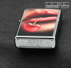 Bật Lửa Zippo 28655 - Thiết Kế High Polish Chrome Hình Cherries và Đôi Môi, Quà Tặng Độc Đáo Cho Fan Zippo