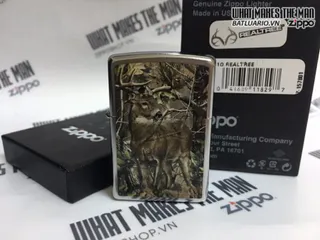 Zippo 29310 - Zippo Bật Lửa Street Chrome Real Tree APG - Quà Tặng Thú Vị Cho Người Yêu Thiên Nhiên