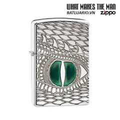 Zippo Armor Dragon Eye - Zippo 28807 Bình Khò Được Mạ Chrome Bóng - Quà Tặng Độc Đáo Cho Người Hâm Mộ