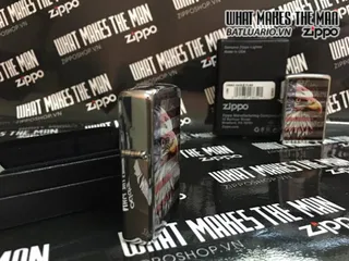 Zippo 28652 - Bật Lửa Chrome Chải Hình Quốc Kỳ Đại Bàng - Quà Tặng Phong Cách Mỹ Thể Thao
