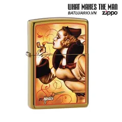 Bật Lửa Zippo 24745 - Mazzi Windy Girl Harvest Bronze, Bật Lửa Chống Gió, Quà Tặng Thú Vị Cho Người Yêu Thích Zippo