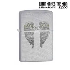 Zippo 29069 - Bật Lửa Zippo Nhẹ Màu Bạc Khắc Đôi Cánh Thiên Thần - Quà Tặng Độc Đáo cho Fan Hâm Mộ