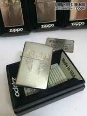 Zippo 29069 - Bật Lửa Zippo Nhẹ Màu Bạc Khắc Đôi Cánh Thiên Thần - Quà Tặng Độc Đáo cho Fan Hâm Mộ