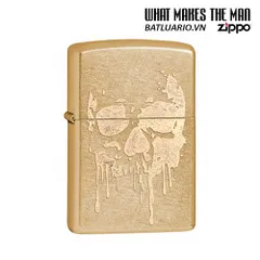Zippo 29401 - Bật Lửa Skull Grunge Vàng Đậm, Phụ Kiện Độc Đáo Cho Người Yêu Thích Hình Xương Và Thời Trang Cá Tính