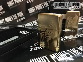Zippo 29401 - Bật Lửa Skull Grunge Vàng Đậm, Phụ Kiện Độc Đáo Cho Người Yêu Thích Hình Xương Và Thời Trang Cá Tính