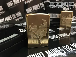 Zippo 29401 - Bật Lửa Skull Grunge Vàng Đậm, Phụ Kiện Độc Đáo Cho Người Yêu Thích Hình Xương Và Thời Trang Cá Tính
