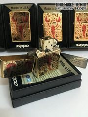 Bật Lửa Zippo 29096 - Vỏ Bằng Đồng Đánh Bóng Họa Tiết Thiên Đường Bọ Cạp - Quà Tặng Độc Đáo Cho Fans