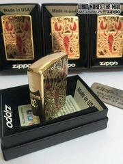 Bật Lửa Zippo 29096 - Vỏ Bằng Đồng Đánh Bóng Họa Tiết Thiên Đường Bọ Cạp - Quà Tặng Độc Đáo Cho Fans
