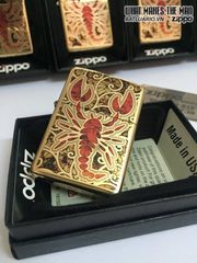 Bật Lửa Zippo 29096 - Vỏ Bằng Đồng Đánh Bóng Họa Tiết Thiên Đường Bọ Cạp - Quà Tặng Độc Đáo Cho Fans