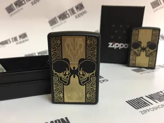 Zippo 29404 - Bật Lửa Skull Đen Nhám - Phụ Kiện Thời Trang cho Người Yêu Thích Quái Dị