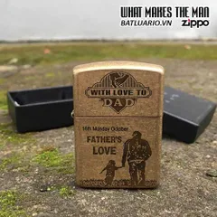 Zippo Khắc Father's Love 03 - Quà Tặng Ý Nghĩa Cho Ngày Của Cha, Zippo 28496, Thiết Kế Độc Đáo, Sang Trọng