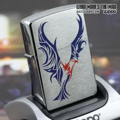 Bật Lửa Zippo Tattoo Eagle Brushed Chrome - Bật Lửa Zippo Cao Cấp với Hình Ảnh Đại Bàng, Quà Tặng Cho Fan Văn Hóa Pop